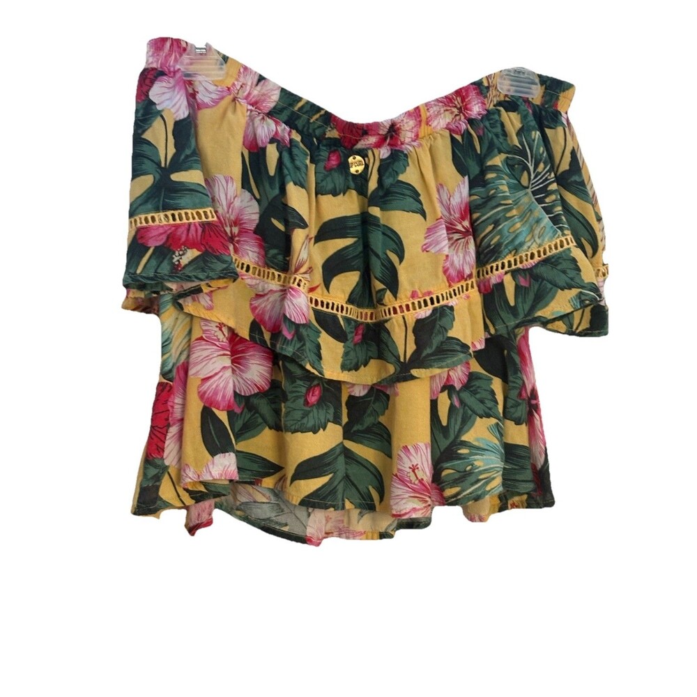 Rip Curl Women's Crop Off The Shoulder Hanalei Bay Top XS Floral Viscose